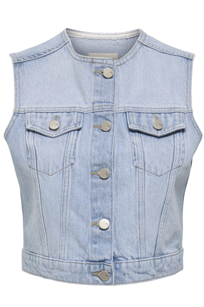 ONLFELIZ DNM WAISTCOAT ROUND COLLAR 15351937 Light Blue Denim